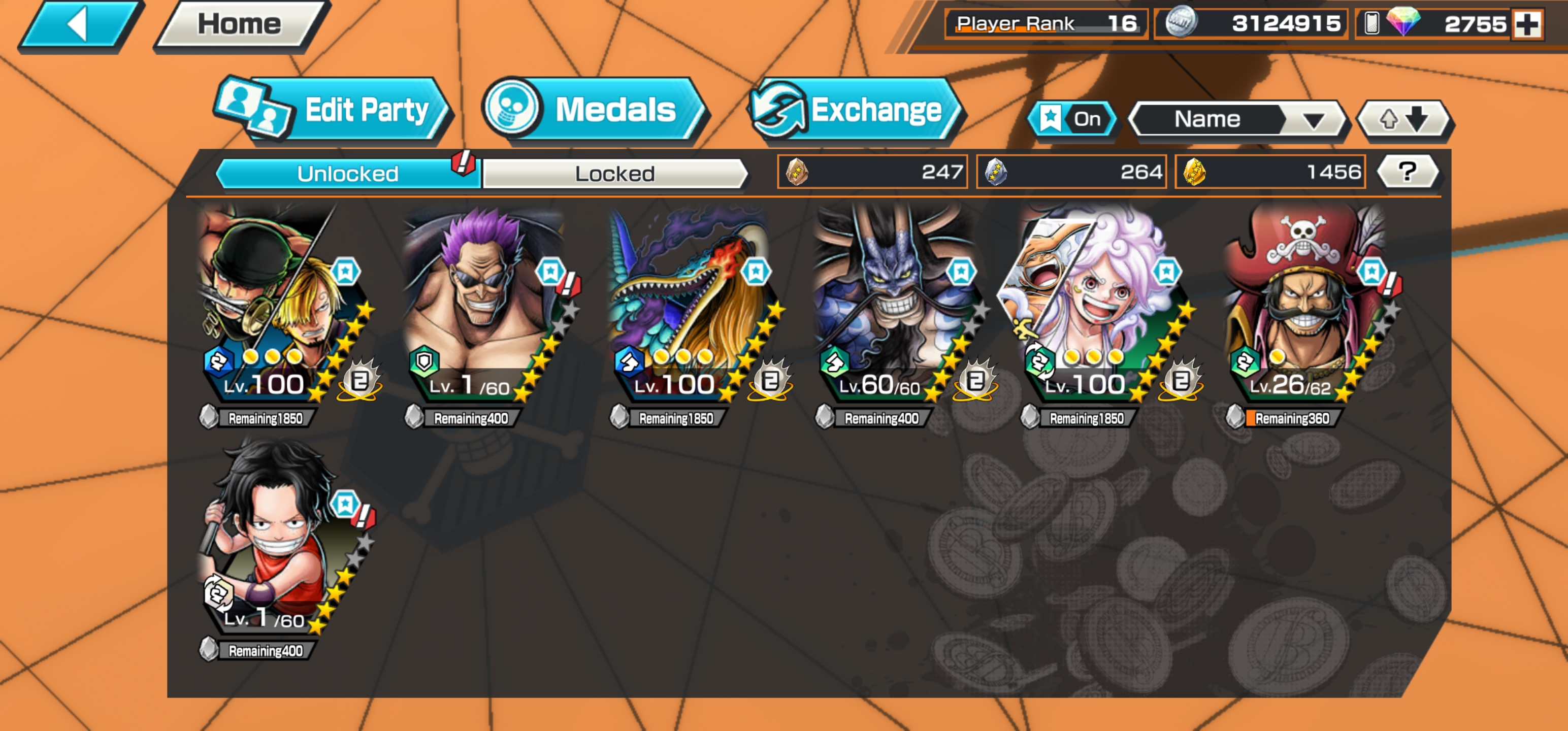 6 EX 3 MAX 2700 RDS 1450 GOLD FRAGMENTS